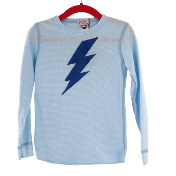 Jack & Nicole Lightning Bolt Graphic Tee Kids 4 Blue Casual Simple Playdates NWT - Picture 1 of 6